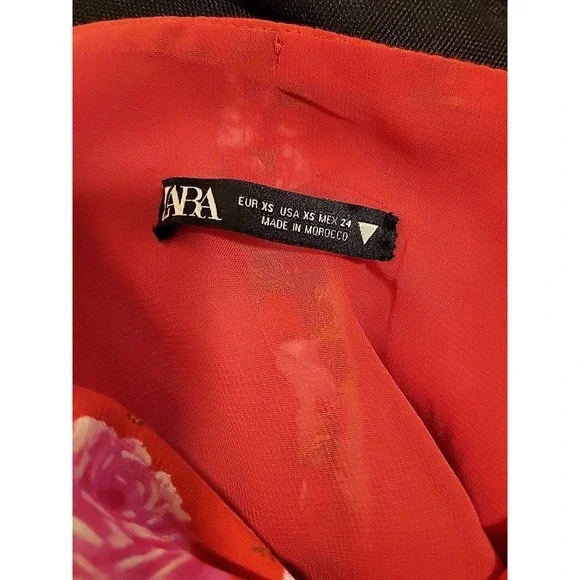 Zara Womens Floral Boho Fairy Cottage Core Draped Crop Top Blouse Size XS - Picture 6 of 6